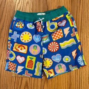 Crewcuts Boys Bright Blue Candy Motif Swim Shorts